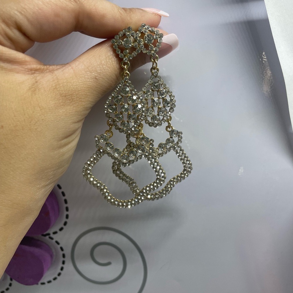 Elegant Gold and Silver Dangle Earrings